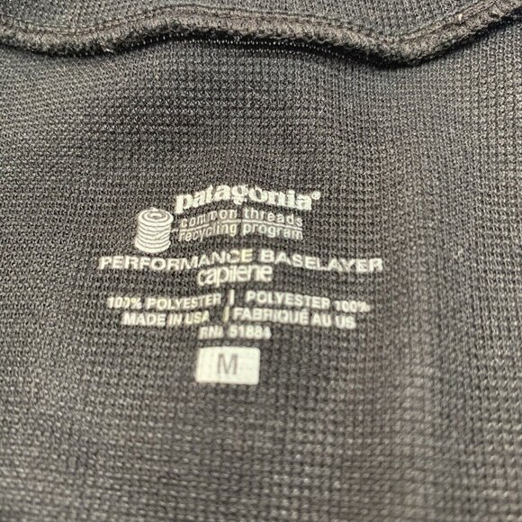 Patagonia Women M Long Sleeve Black Capilene Performance Base Layer Polyester - Picture 5 of 8